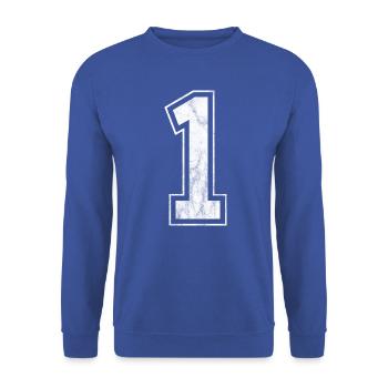 Numéro 1 - Sweat-shirt Unisexe - bleu royal - Devant - Alina (178cm) & Michal (187cm)