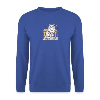 Anime Katze Japan Kawaii Vektor - Unisex Pullover - Royalblau - Vorne - Alina (178cm) & Michal (187cm)