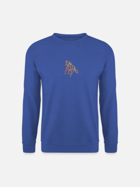 Flammenpferd Linienkunst - Unisex Pullover - Royalblau