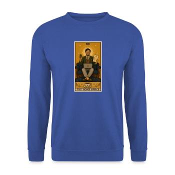 Homeoffice | Remote Work Büro Tarot - Unisex Pullover - Royalblau - Vorne - Alina (178cm) & Michal (187cm)