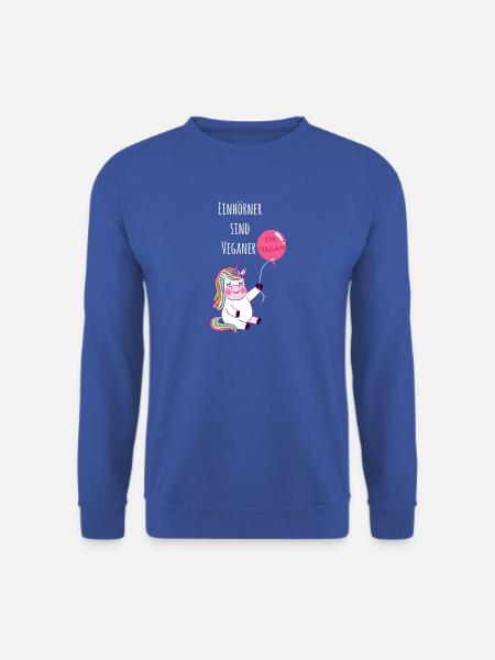 T-Shirt Geschenk Einhörner sind Veganer - Unisex Pullover - Royalblau