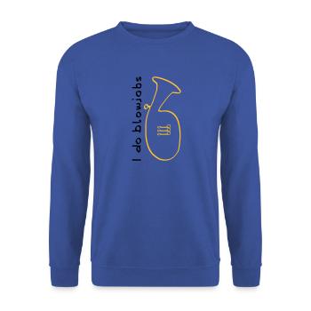 I do blowjobs Baritone - Unisex Pullover - Royalblau - Vorne - Alina (178cm) & Michal (187cm)