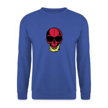 tete de mort crane halloween dessin lune - Sweat-shirt Unisexe - bleu royal - Devant - Alina (178cm) & Michal (187cm)