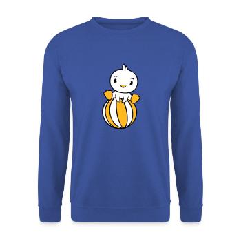 Canard assis sur le ballon Circus Vacances Beach Ball Fun - Sweat-shirt Unisexe - bleu royal - Devant - Alina (178cm) & Michal (187cm)