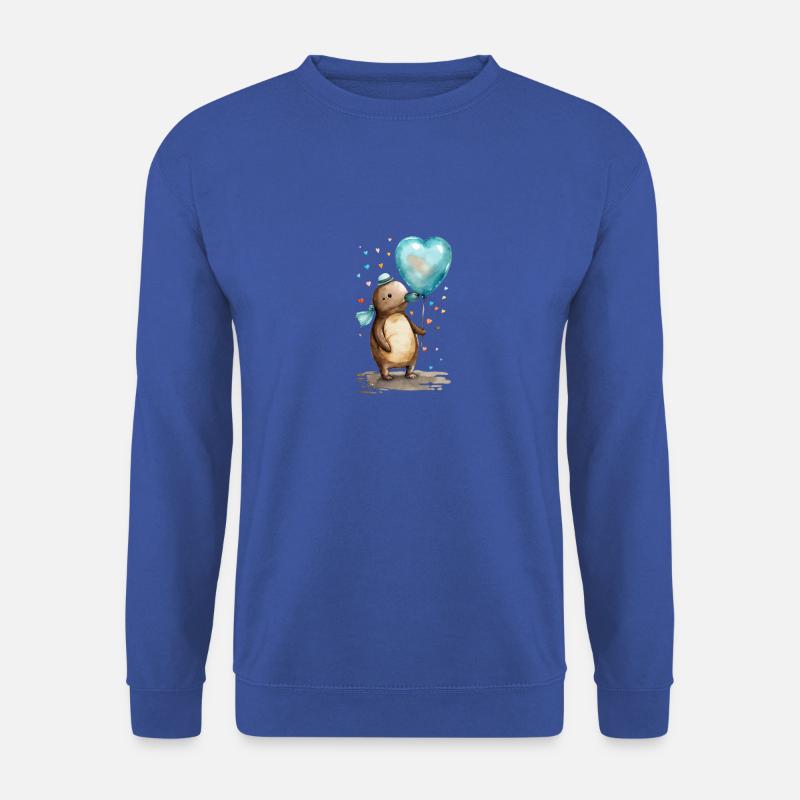 Schnabeltier Herz Aquarell - Unisex Pullover - Royalblau