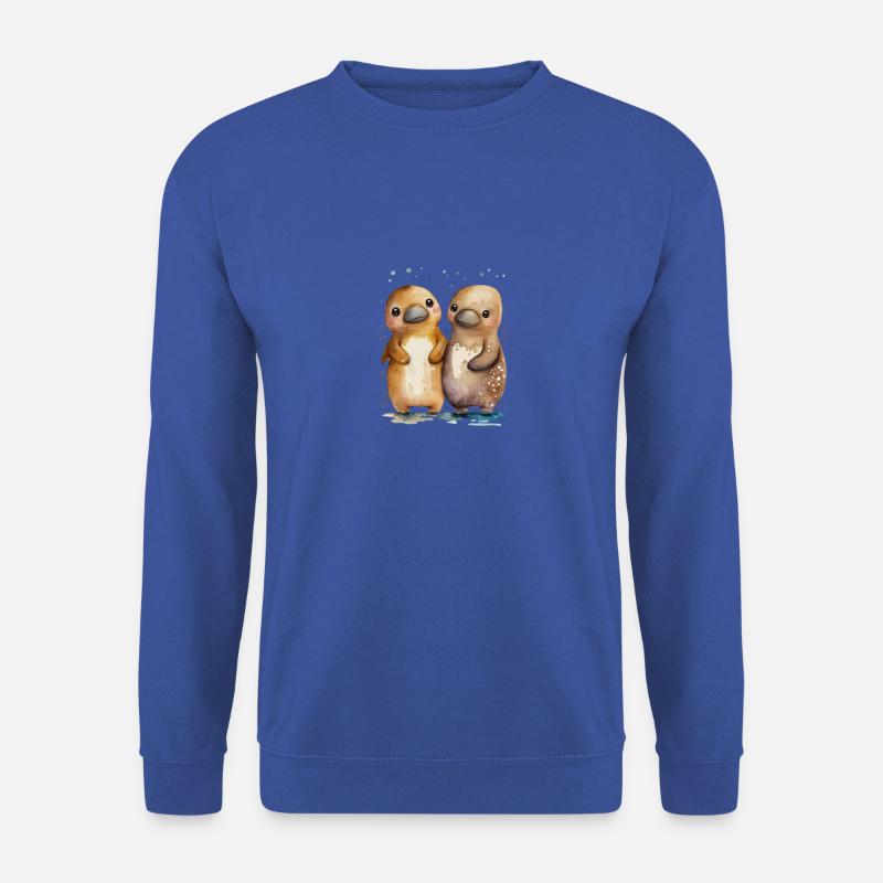 Schnabeltier Paar Aquarell - Unisex Pullover - Royalblau