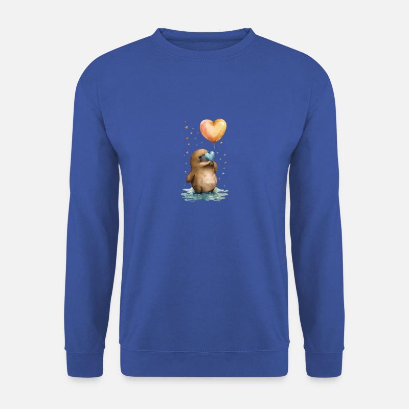 Schnabeltier Aquarell Herz - Unisex Pullover - Royalblau