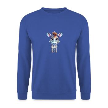 Dessin à l’aquarelle zébrée - Sweat-shirt Unisexe - bleu royal - Devant - Alina (178cm) & Michal (187cm)
