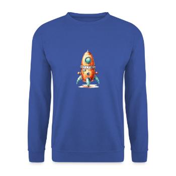 Dessin d’aquarelles de fusée - Sweat-shirt Unisexe - bleu royal - Devant - Alina (178cm) & Michal (187cm)