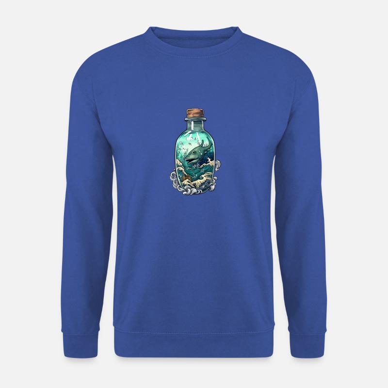 Ocean Bottle Drawing - Unisex Sweatshirt - royal blue