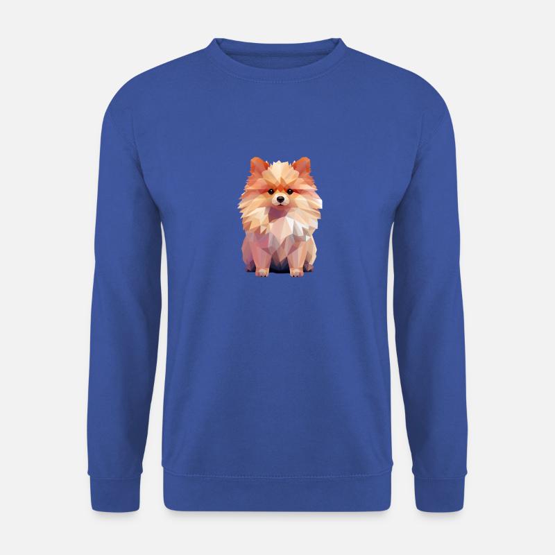 Zwergspitz Geometrisch Zeichnung - Unisex Pullover - Royalblau