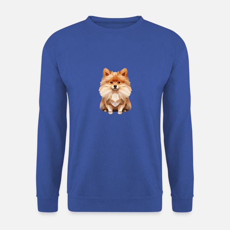 Zwergspitz Geometrisch Zeichnung - Unisex Pullover - Royalblau
