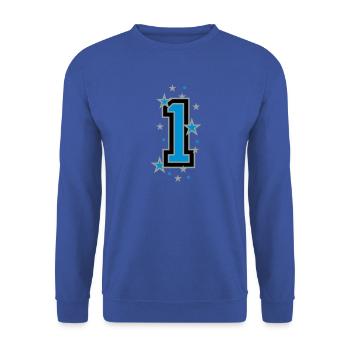The number 1 - Unisex Sweatshirt - royal blue - Front - Alina (178cm) & Michal (187cm)