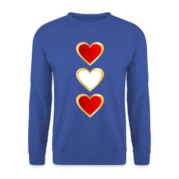 Österreich Länderfahne Herz - Unisex Pullover - Royalblau - Vorne - Alina (178cm) & Michal (187cm)