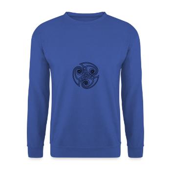 Triskelion - Unisex Pullover - Royalblau - Vorne - Alina (178cm) & Michal (187cm)