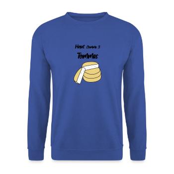 Haut comme trois tommes - Sweat-shirt Unisexe - bleu royal - Devant - Alina (178cm) & Michal (187cm)