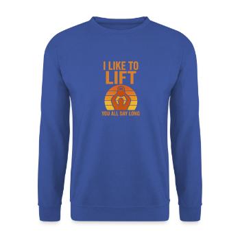 J’aime soulever des poids - Fitness Motif - Sweat-shirt Unisexe - bleu royal - Devant - Alina (178cm) & Michal (187cm)