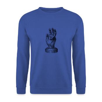 Statue de la Main - Sweat-shirt Unisexe - bleu royal - Devant - Alina (178cm) & Michal (187cm)