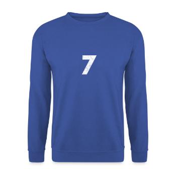 Number 7, number 7, 7, seven, number seven, seven, - Unisex Sweatshirt - royal blue - Front - Alina (178cm) & Michal (187cm)