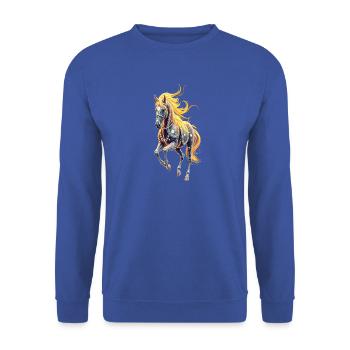 Sternenross mit goldener Mähne - Unisex Pullover - Royalblau - Vorne - Alina (178cm) & Michal (187cm)