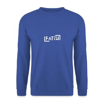 Logo Faith élégant avec motif de croix - Sweat-shirt Unisexe - bleu royal - Devant - Alina (178cm) & Michal (187cm)