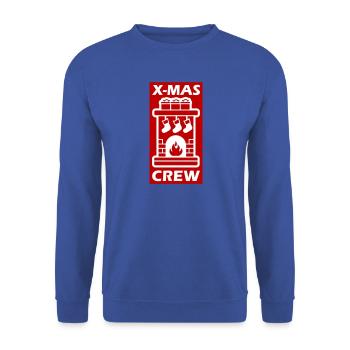 Kamin Weihnachts Crew Xmas - Unisex Pullover - Royalblau - Vorne - Alina (178cm) & Michal (187cm)