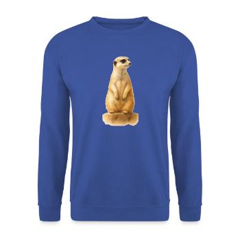 Erdmännchen Künstler Design Im Aquarell-Stil - Unisex Pullover - Royalblau - Vorne - Alina (178cm) & Michal (187cm)