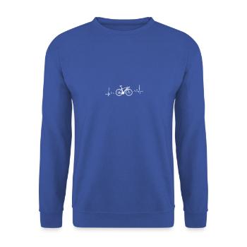 Vélo de gravier Heartbeat ECG Design - Sweat-shirt Unisexe - bleu royal - Devant - Alina (178cm) & Michal (187cm)