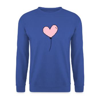 Ballon coeur rose noir - Sweat-shirt Unisexe - bleu royal - Devant - Alina (178cm) & Michal (187cm)