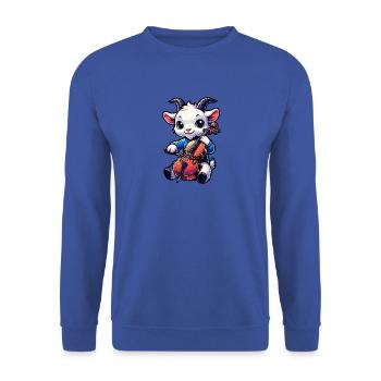 Cute Goat Playing Cello Farm Music - Unisex Sweatshirt - royal blue - Front - Alina (178cm) & Michal (187cm)