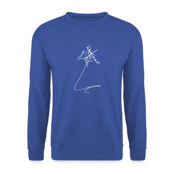 Geige - Unisex Pullover - Royalblau - Vorne - Alina (178cm) & Michal (187cm)