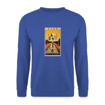 Classic Vintage Poster of Agra Taj Mahal - Unisex Pullover - Royalblau - Vorne - Alina (178cm) & Michal (187cm)