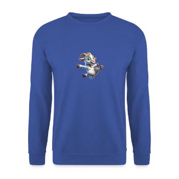Drôle de motif animal de ferme de chèvre - Sweat-shirt Unisexe - bleu royal - Devant - Alina (178cm) & Michal (187cm)