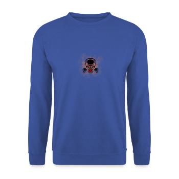 Totenkopf - Unisex Pullover - Royalblau - Vorne - Alina (178cm) & Michal (187cm)