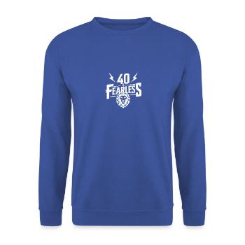 40 Und Furchtlos 40. Geburtstag Männer - Unisex Pullover - Royalblau - Vorne - Alina (178cm) & Michal (187cm)