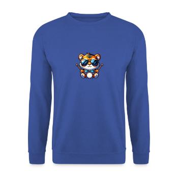 Global - Noir sans Japon Modèle - Sweat-shirt Unisexe - bleu royal - Devant - Alina (178cm) & Michal (187cm)