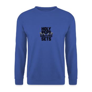 Christian Fitness: Sacred Repetitions - Unisex Sweatshirt - royal blue - Front - Alina (178cm) & Michal (187cm)