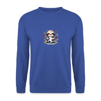 Conception mignonne de joueur de football paresseux - Sweat-shirt Unisexe - bleu royal - Devant - Alina (178cm) & Michal (187cm)