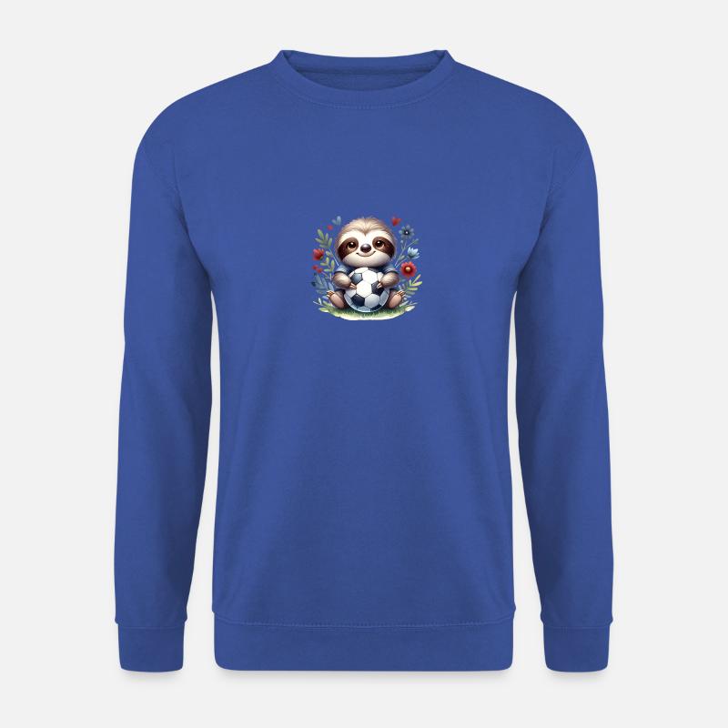 Cute Sloth Soccer Player Design - Unisex Sweatshirt - royal blue
