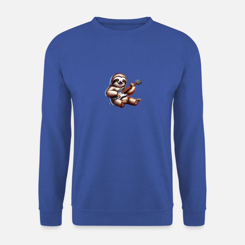 Süßes Faultier mit E-Gitarre Design - Unisex Pullover - Royalblau