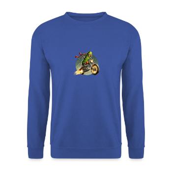 Motorcycle Cucumber Adventure Ride - Unisex Sweatshirt - royal blue - Front - Alina (178cm) & Michal (187cm)