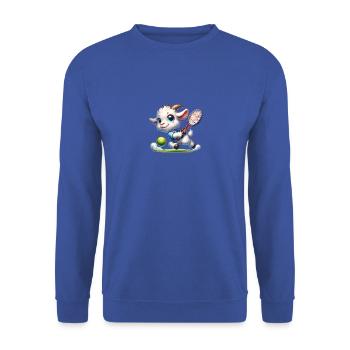 Conception de joueur de tennis de chèvres drôles - Sweat-shirt Unisexe - bleu royal - Devant - Alina (178cm) & Michal (187cm)