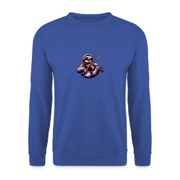 Cool paresseux Violoniste Musique classique - Sweat-shirt Unisexe - bleu royal - Devant - Alina (178cm) & Michal (187cm)