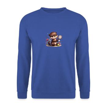 Mignon joueur de tennis loutre - Sweat-shirt Unisexe - bleu royal - Devant - Alina (178cm) & Michal (187cm)