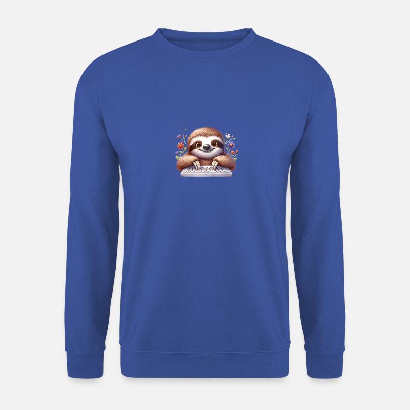 Süßer Nerd Gamer Faultier PC Design - Unisex Pullover - Royalblau