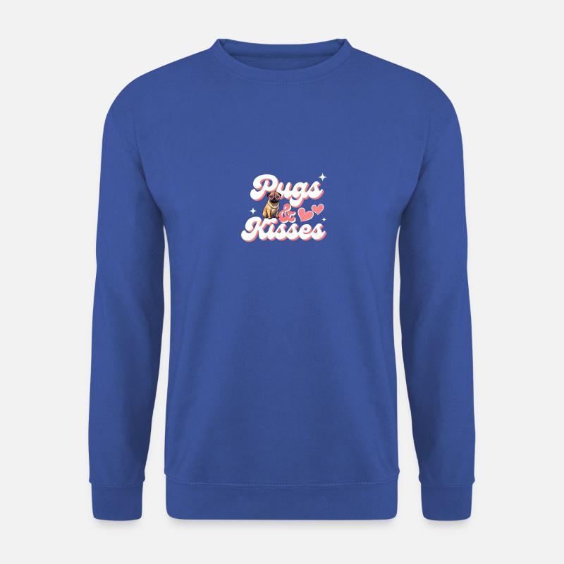 Mops mit Rosa Herz Sonnenbrille - Unisex Pullover - Royalblau