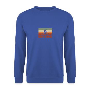 Né pour l’aventure en vélo de gravier - Sweat-shirt Unisexe - bleu royal - Devant - Alina (178cm) & Michal (187cm)