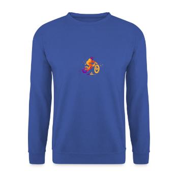 Downhill MTB Mountain Bike Abenteuer - Unisex Pullover - Royalblau - Vorne - Alina (178cm) & Michal (187cm)