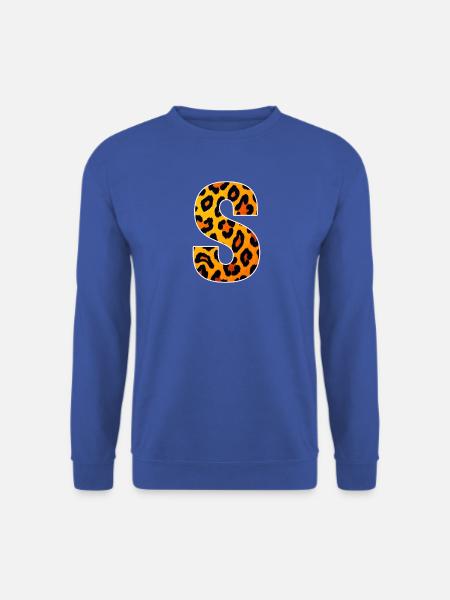 Leopardenmuster S Buchstabe - Unisex Pullover - Royalblau