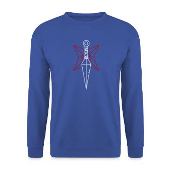 Kunai und Shuriken - Unisex Pullover - Royalblau - Vorne - Alina (178cm) & Michal (187cm)